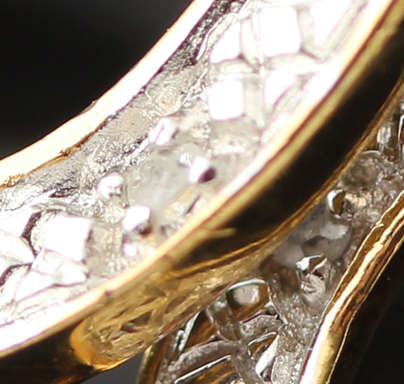 CONTEMPORARY GOLDEN HUED STERLING SILVER EARRINGS WITH DIAMOND ACCENTS