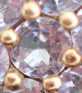 VINTAGE FROM LONDON  LILAC TANZANITE GEMSTONE EARRINGS IN 10ct YELLOW GOLD