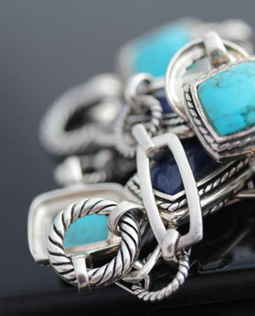 NATURAL GEMSTONES TURQUOISE & SODALITE STERLING SILVER NECKLACE LARGE PIECE 37,56 g GEM CERTIF incl