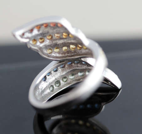 VIBRANT SONGEA MINED SAPPHIRE STERLING SILVER RING NATURAL RAINBOW COLOURS!
