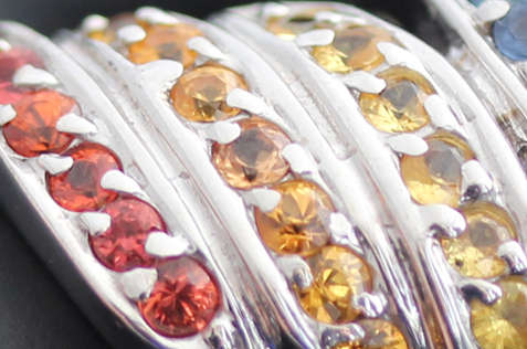 VIBRANT SONGEA MINED SAPPHIRE STERLING SILVER RING NATURAL RAINBOW COLOURS!