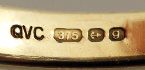 BEAUTIFUL LATTICE DESIGN PINK SAPPHIRE AND AQUAMARINE 9CT YELLOW GOLD RING. 375. BIRMINGHAM ASSAY!