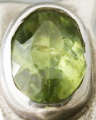 AVANT GARDE HANDCRAFTED PERIDOT RING IN MEXICAN STERLING SILVER. CREATIVE ORGANIC DESIGN. HEAVY!