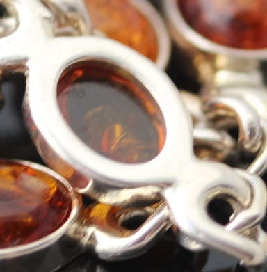 WARM HONEY-HUED BALTIC AMBER STERLING SILVER BRACELET. 925. AMBER FROM POLAND!