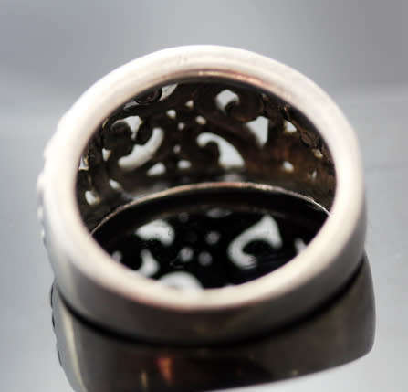 UNUSUAL VINTAGE STERLING SILVER OPENWORK CIGAR BAND RING. 925