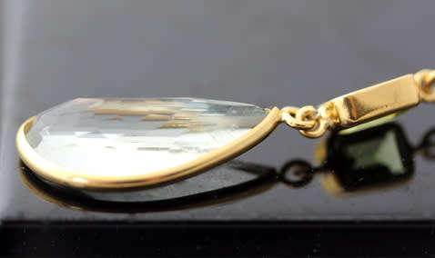 SUMPTUOUS GREENY PURPLE HUED NATURAL PEARL NECKLACE REAL AMETHYSTS & PERIDOT STERLING SILVER