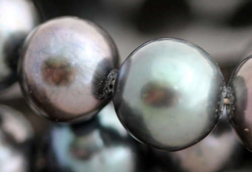 SUMPTUOUS GREENY PURPLE HUED NATURAL PEARL NECKLACE REAL AMETHYSTS & PERIDOT STERLING SILVER