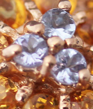 SPECTACULAR BRIGHT GEMSTONE CLUSTER REAL YELLOW SAPPHIRE, CITRINE & TANZANITE STERLING SILVER RING