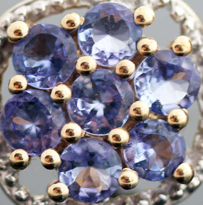 GORGEOUS VINTAGE TANZANITE 2,5ct STUD 10CT YELLOW GOLD EARRINGS AA QUALITY Cert of Authenticity incl
