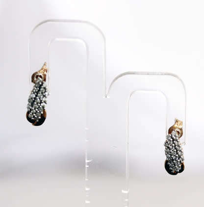 DAINTY VINTAGE DIAMOND 9CT YELLOW GOLD HOOP EARRINGS. 375. BIRMINGHAM ASSAY. 2006