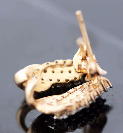 DAINTY VINTAGE DIAMOND 9CT YELLOW GOLD HOOP EARRINGS. 375. BIRMINGHAM ASSAY. 2006