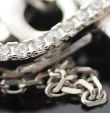 DELICATE CITRINE AND CUBIC ZIRCONIA STERLING SILVER BRACELET. 925.