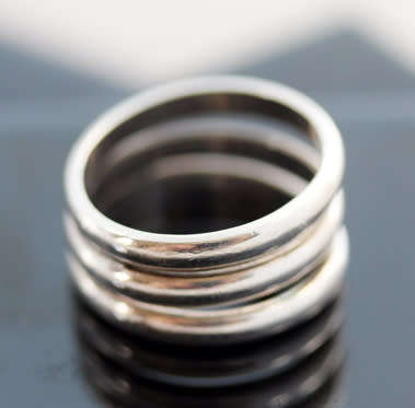 BOLD TRIPLE STRAND MODERN STERLING SILVER RING. 925. HEAVY! 6,83 grams