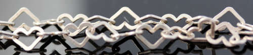 VINTAGE 'MILOR' ITALIAN STERLING SILVER INTERLINKED OPENWORK HEART NECKLACE. 925