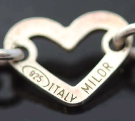 VINTAGE 'MILOR' ITALIAN STERLING SILVER INTERLINKED OPENWORK HEART NECKLACE. 925