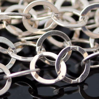 HEAVY BOLD 6-STRAND ITALIAN STERLING SILVER LAYERED FLAT LINK CHAIN NECKLACE TOGGLE CLOSE