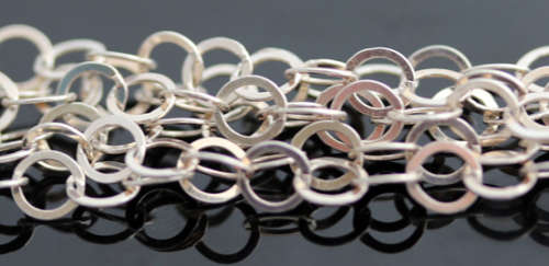 HEAVY BOLD 6-STRAND ITALIAN STERLING SILVER LAYERED FLAT LINK CHAIN NECKLACE TOGGLE CLOSE