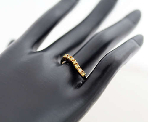 VINTAGE GOLDEN-YELLOW DIAMOND HALF ETERNITY 9CT YELLOW GOLD RING 375 *JEWELLER CERTIFIED AT R14'500