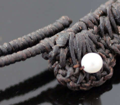 HANDMADE BAROQUE PEARL AND MOTHER OF PEARL BRAIDED COLLAR NECKLACE. VERY UNUSUAL & PRETTY!