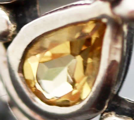 LARGE DOME-SHAPED THICK AND SOLID STERLING SILVER RING REAL CITRINE, GARNET, AMETHYST, TOPAZ