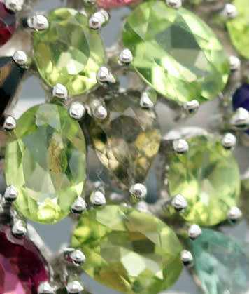 VERY LARGE OVAL MULTI-GEMSTONE (all real!) STERLING SILVER RING MAGNIFICENT DISPLAY OF COLOUR 15,97g