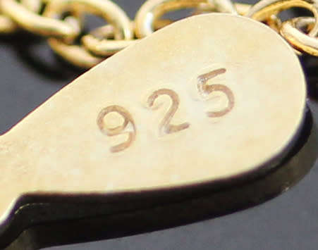 ELEGANT & FUNKY GOLD HUED STERLING SILVER CHAIN NECKLACE HORIZONTAL BEAD DETAIL AND CUBIC ZIRCONIA