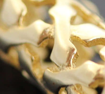 ELEGANT & FUNKY GOLD HUED STERLING SILVER CHAIN NECKLACE HORIZONTAL BEAD DETAIL AND CUBIC ZIRCONIA