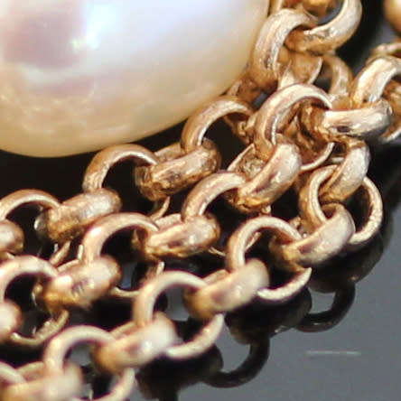 VERY LONG 76cm NECKLACE FEATURING A LARGE NATURAL ORGANIC BAROQUE PEARL. NOT STERLING SILVER.