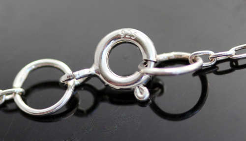 STERLING SILVER OPEN LINK CHAIN NECKLACE WITH WHITE BAROQUE PEARLS AND LARGE ROUND LINKS IN FRONT