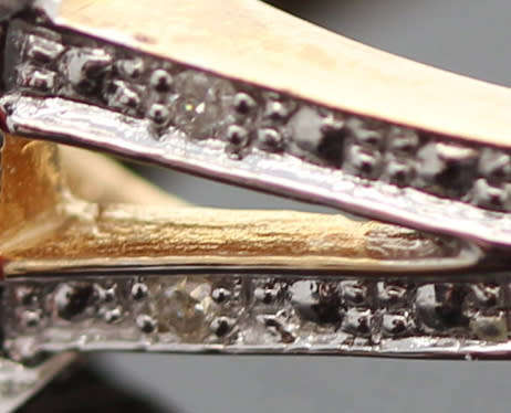 ENGLISH VINTAGE BAGUETTE-CUT GARNET 9CT YELLOW & WHITE GOLD RING WITH DIAMOND ACCENTS. RICH COLOURS!