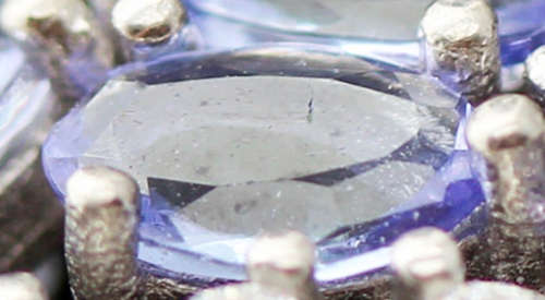 REAL TANZANITE GEMSTONE STERLING SILVER DROP & DANGLE EARRINGS WITH CUBIC ZIRCONIA ACCENTS. 925