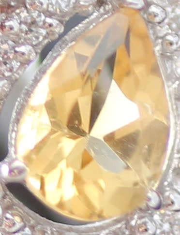 EYE-CATCHING CITRINE, GARNET LARGE HEAVY STERLING SILVER NECKLACE - SOLID 'PENDANT' on 'PSNAKE CHAIN