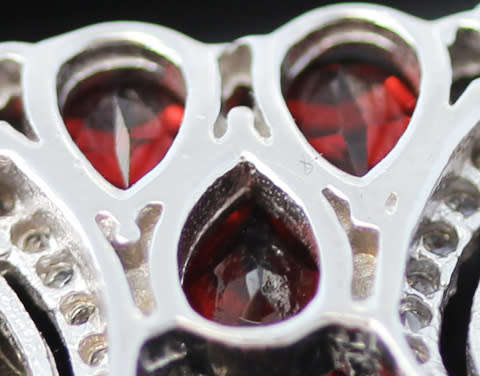 EYE-CATCHING CITRINE, GARNET LARGE HEAVY STERLING SILVER NECKLACE - SOLID 'PENDANT' on 'PSNAKE CHAIN