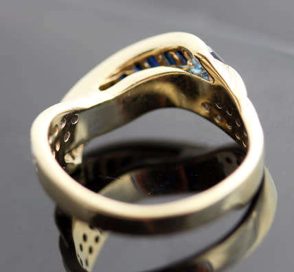 SOLID NATURAL DIAMOND 10CT YELLOW & WHITE GOLD LAB SAPPHIRE RING *JEWELLER EVALUATION R18'000*