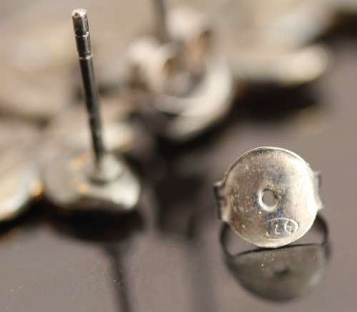 UNUSUAL STERLING SILVER EARRINGS. NATURAL BAROQUE PEARLS. LARGE TACTILE TRI-FLOWER FEATURE