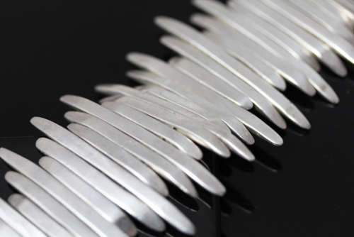 HANDCRAFTED LARGE, HEAVY 97 grams! UNUSUAL ORGANIC VINTAGE STERLING SILVER BRACELET VERY COLLECTIBLE