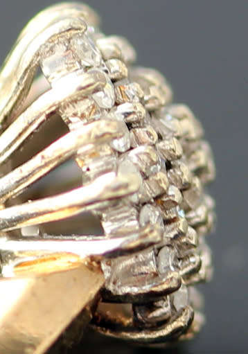 VINTAGE DIAMOND CLUSTER 9CT YELLOW & WHITE GOLD RING 37 ROUND CUT DIAMONDS JEWELLER CERTIF. R5422