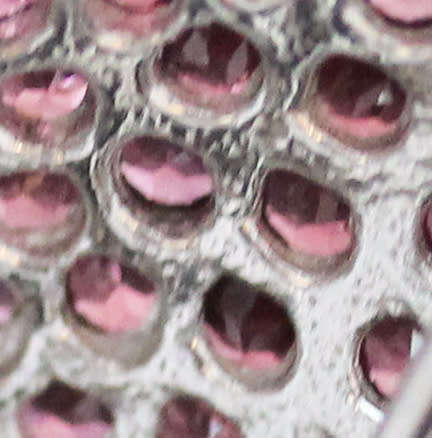 LARGE STERLING SILVER RING NATURAL HOT RAINBOW BLACK OPAL CABOCHON AND REAL GARNET GEMSTONES