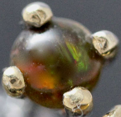 'JEWELLERY ART' STERLING SILVER RING GREEN AMETHYST, BLACK OPALS, EMERALD ACCENT - 3D HANDCRAFTED