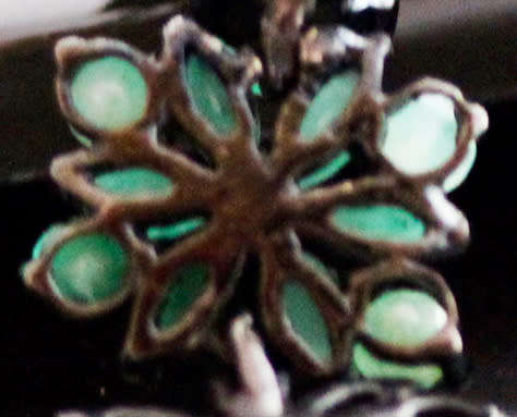 STRIKING LARGE & LONG REAL EMERALD, RUBY, SAPPHIRE STERLING SILVER EARRINGS. BLACK RHODIUM FINISH