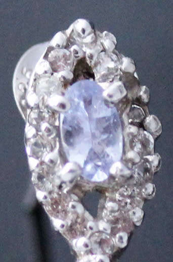 GLAMOROUS TANZANITE, EMERALD AND WHITE TOPAZ STERLING SILVER DROP & DANGLE EARRINGS. 925