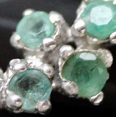 GLAMOROUS TANZANITE, EMERALD AND WHITE TOPAZ STERLING SILVER DROP & DANGLE EARRINGS. 925