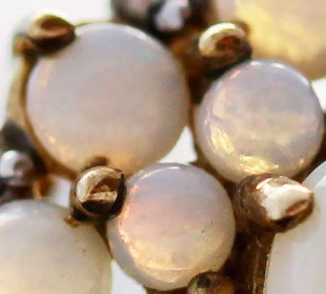 VINTAGE ENGLISH 9CT YELLOW GOLD REAL OPAL & DIAMOND RING JEWELLER'S EVALUATION R15'000 -COLLECTABLE!