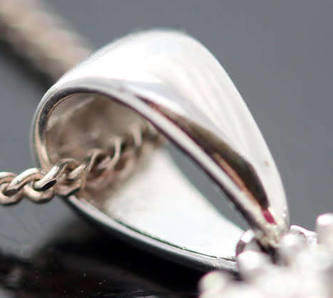 PRETTY ANTIQUE CUT DEEP PINK NATURAL RUBY & CUBIC ZIRCONIA PENDANT 35CM STERLING SILVER CHAIN. 295