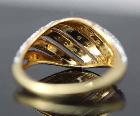 VINTAGE USA GILDED RING DESIGN STERLING SILVER 11 x SINGLE CUT DIAMONDS JEWELLER CERTIFICATE R3'800