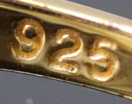 VINTAGE USA GILDED RING DESIGN STERLING SILVER 11 x SINGLE CUT DIAMONDS JEWELLER CERTIFICATE R3'800