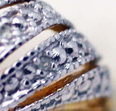 VINTAGE USA GILDED RING DESIGN STERLING SILVER 11 x SINGLE CUT DIAMONDS JEWELLER CERTIFICATE R3'800