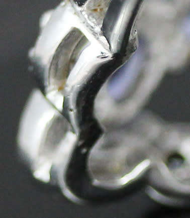 STUNNING LARGE TANZANITE AND SAPPHIRE STERLING SILVER RING. STRONG LILAC COLOUR!