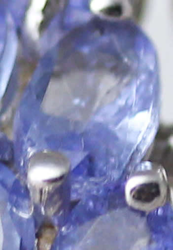 STUNNING LARGE TANZANITE AND SAPPHIRE STERLING SILVER RING. STRONG LILAC COLOUR!