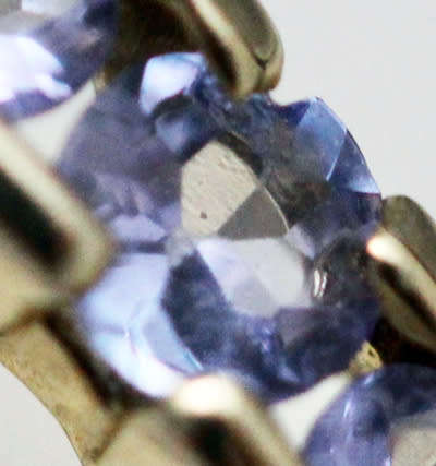 VINTAGE HALF ETERNITY TANZANITE 9CT YELLOW GOLD. EXCELLENT CLARITY!
